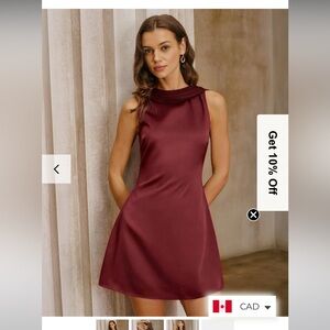 RIHOAS Elegant Burgundy Mini Dress